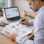 financial planning, business finance, small business owner, financial analysis, budget planning, financial reports, business accounting, financial documents, business strategy, financial management, financial analytics, business planning, office workspace, laptop analytics, business professional, corporate finance, financial review, business growth, accounting documents, financial data, business management, financial strategy, generated